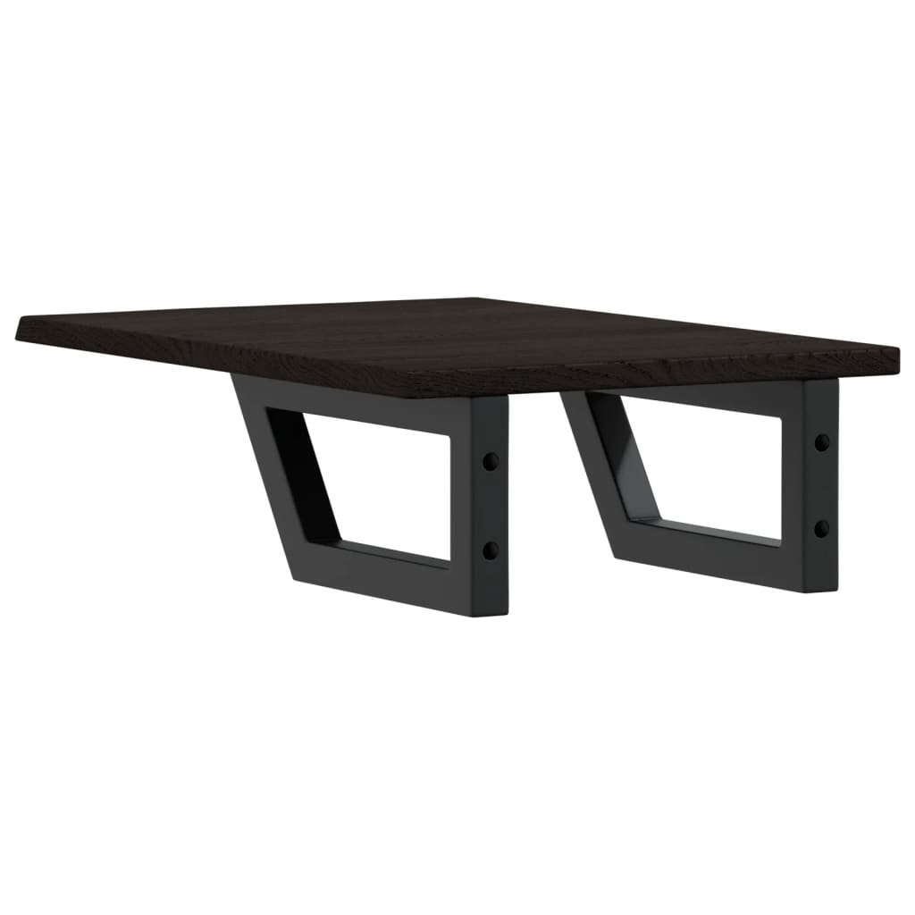 Maison Exclusive - Ripiano a Parete per Lavabo in Acciaio e Massello di Rovere - 6