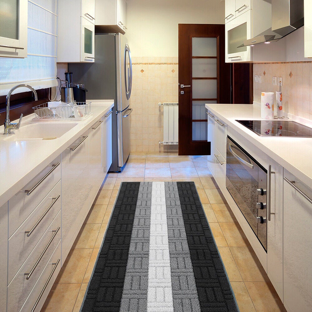 Tappeto Cucina Antiscivolo Afrodite 57x290 Cm - Grigio, Lavabile, Made In Italy, Perfetto Per Cucina E Bagno - Foto 4