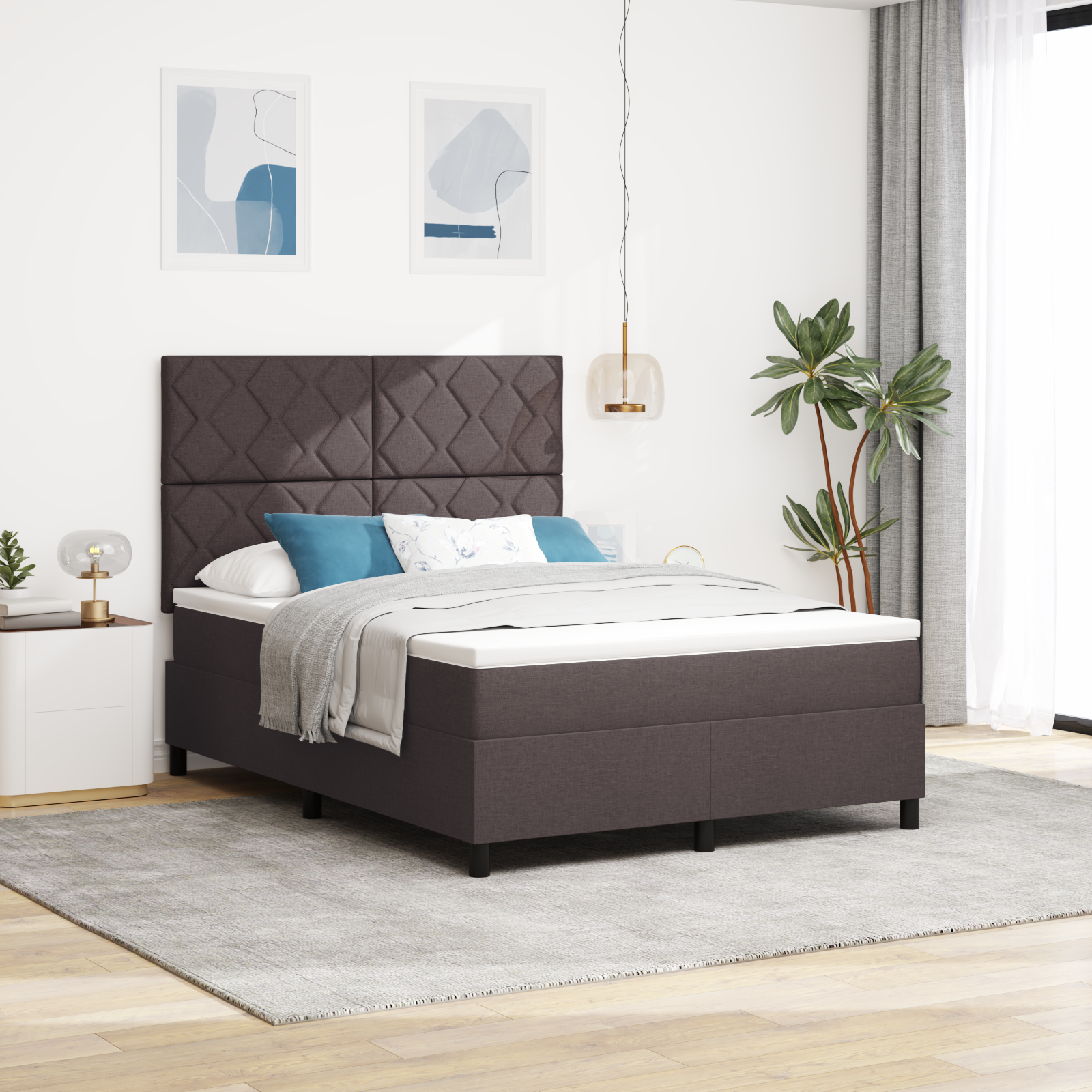 Letto A Molle Con Materasso 200x200 - Giroletto Matrimoniale Con Luci LED - Foto 5
