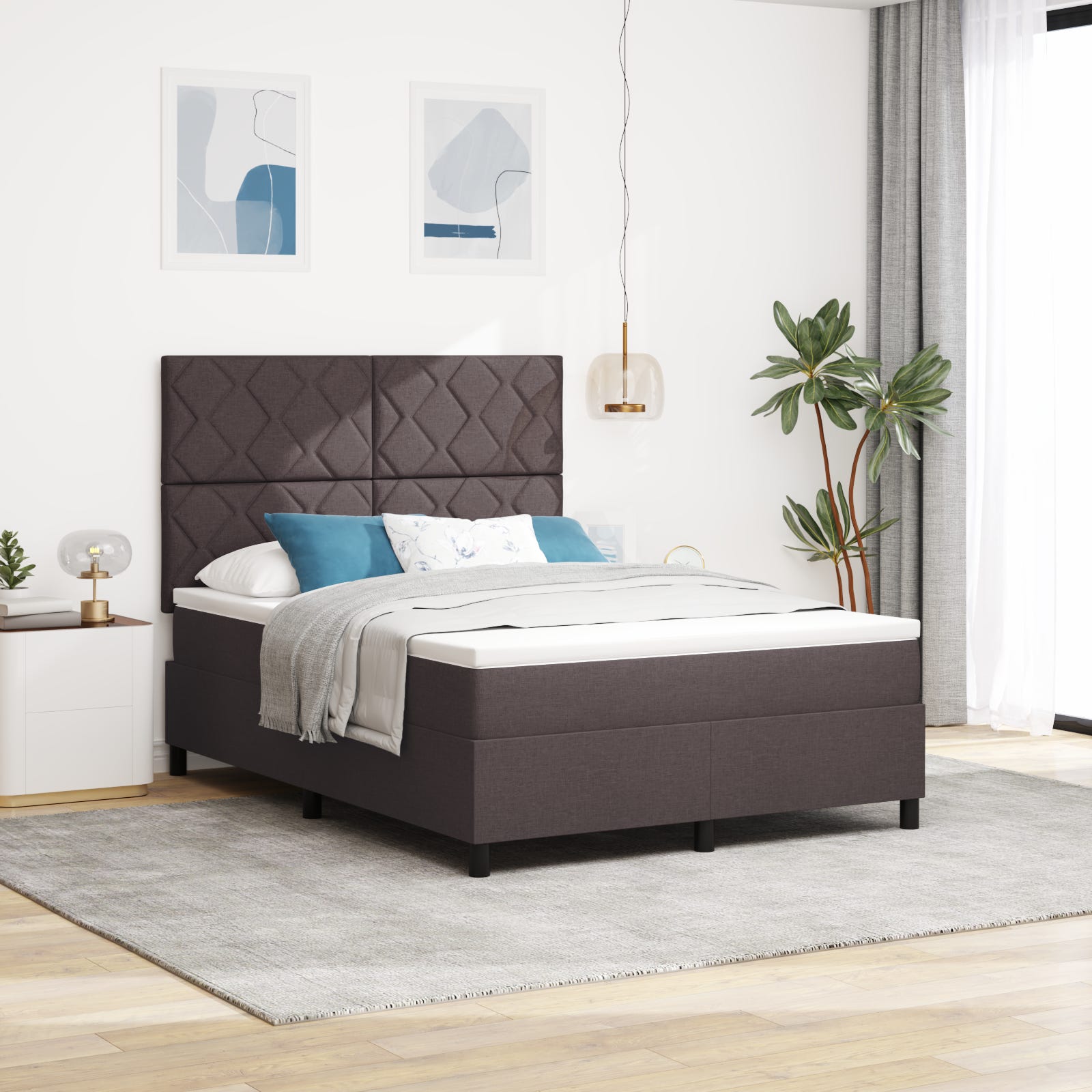 Letto A Molle Con Materasso 200x200 - Giroletto Matrimoniale Con Luci LED - Foto 5
