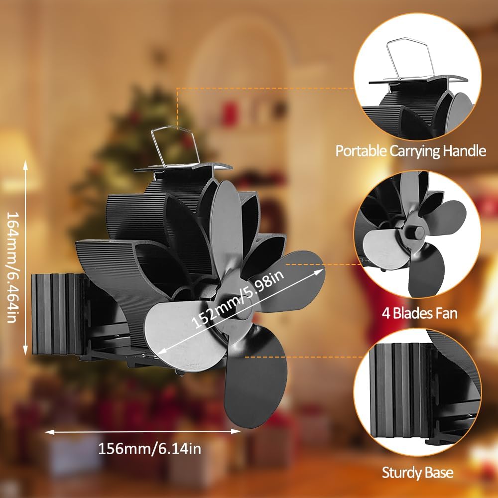 Ventilateur de sol Air Mover Ventilateur électrique à Combustion for Barbecue, poêle à forger, feu 100W, petite chaudière for cantine familiale Portable et empilable