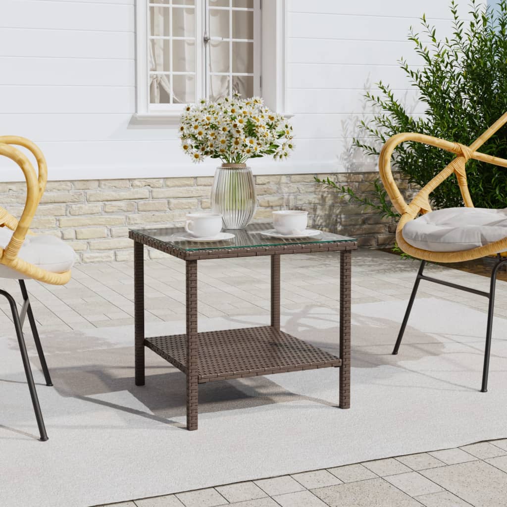 Set Mobilier Bistro Luxe 3 Pièces Rotin Table Verre Trempé 2 Chaises Confortable Terrasse Jardin Salon De Jardin Gris 88453357