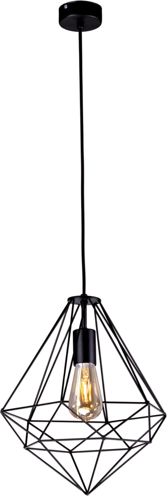 Lampa sufitowa wisząca Marko czarna 1xE27x60W wym: 105 x 30 x 30 cm metal Kaja