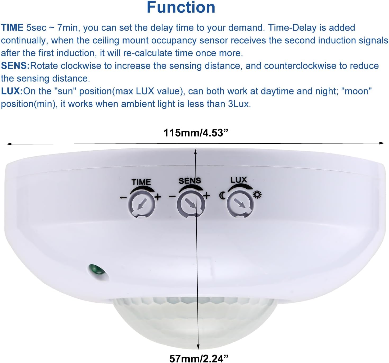 1PC Capteur de présence à Montage au Plafond,Interrupteur à détecteur de Mouvement PIR 220-240V,Interrupteur de lumière à détecteur de Mouvement Haute - 4