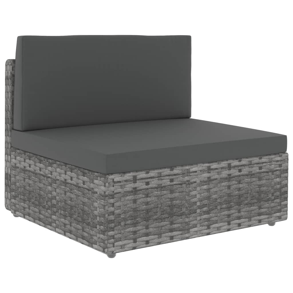 Maison Exclusive - Set Divani da Giardino 7 pz in Polyrattan Grigio - 5
