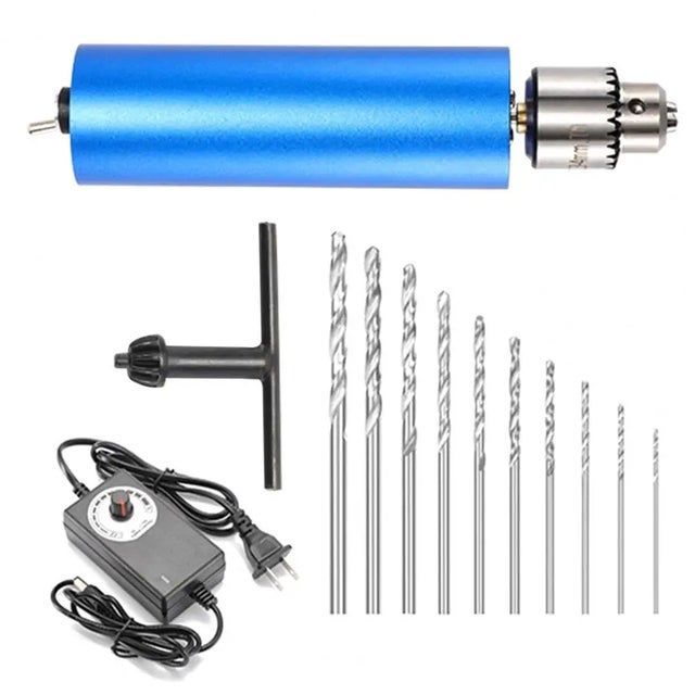 Mini perceuse électrique de 0,3 à 4 mm, micro-forets portatifs en aluminium, outils rotatifs de perforateur, kits de bricolage, 10 micro-perceuses