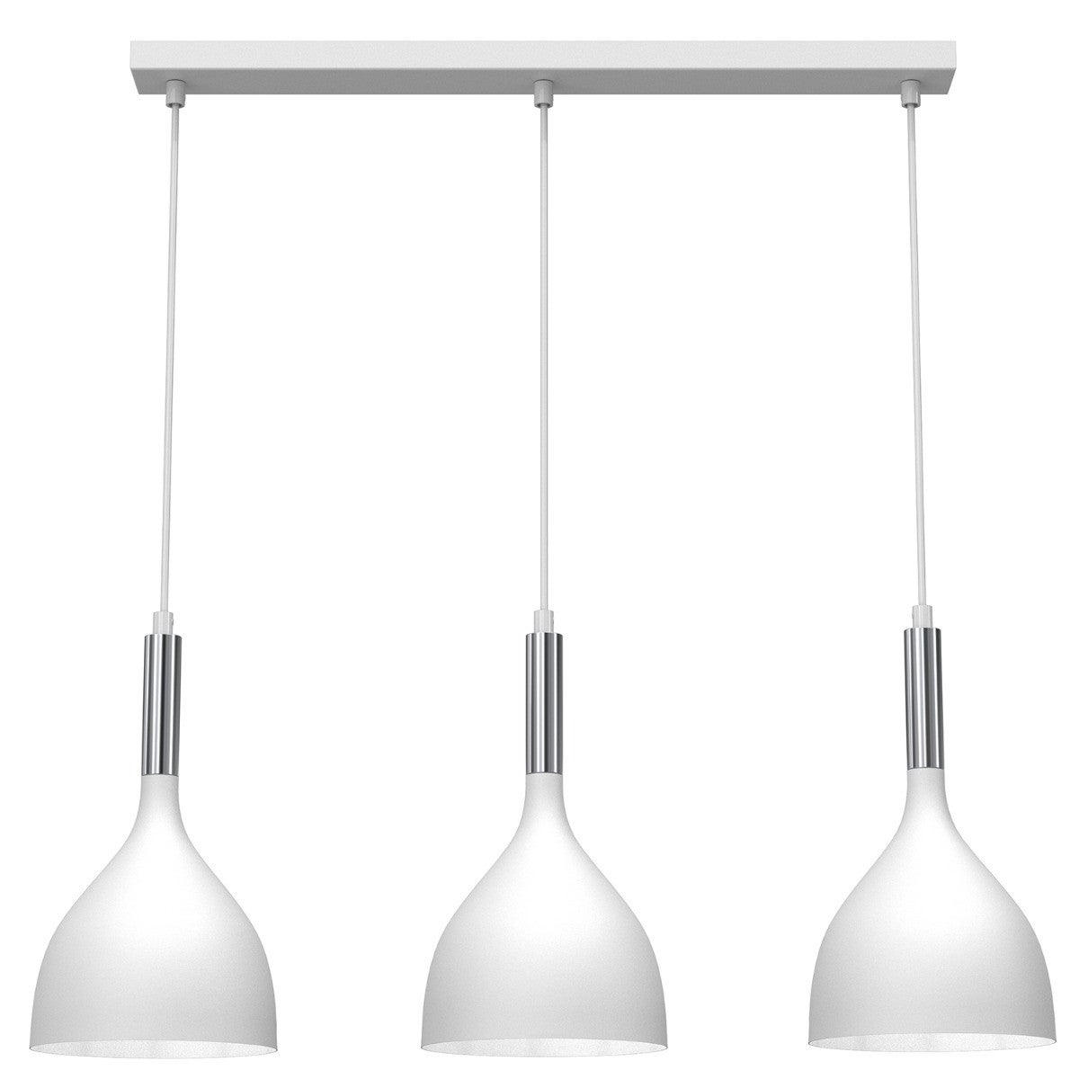 Lampa wisząca Noak biały matowa-chromowana 3xE27x15W wym: 110 x 72 x 17 cm metal Luminex