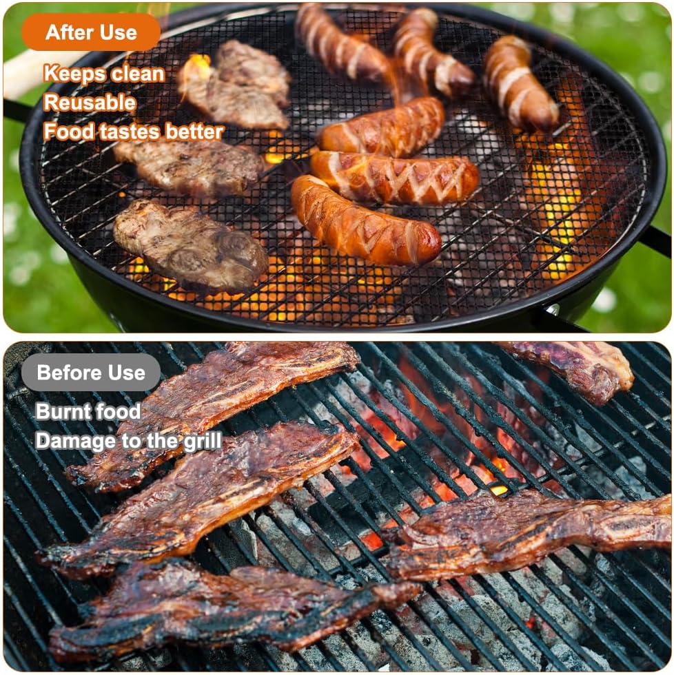 2-częściowy grill z możliwością krojenia, mata do grillowania 330*400 mm, wielokrotnego użytku, nieprzywierająca mata do gotowania, wielokrotnego uży - 4