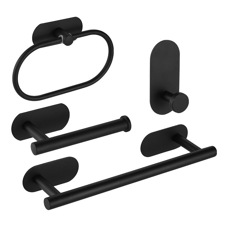 4 Pièces Crochet Adhésif Mural Noir,Acier Inox 3M Auto-Adhésif Porte Serviette,Pour La Cuisine