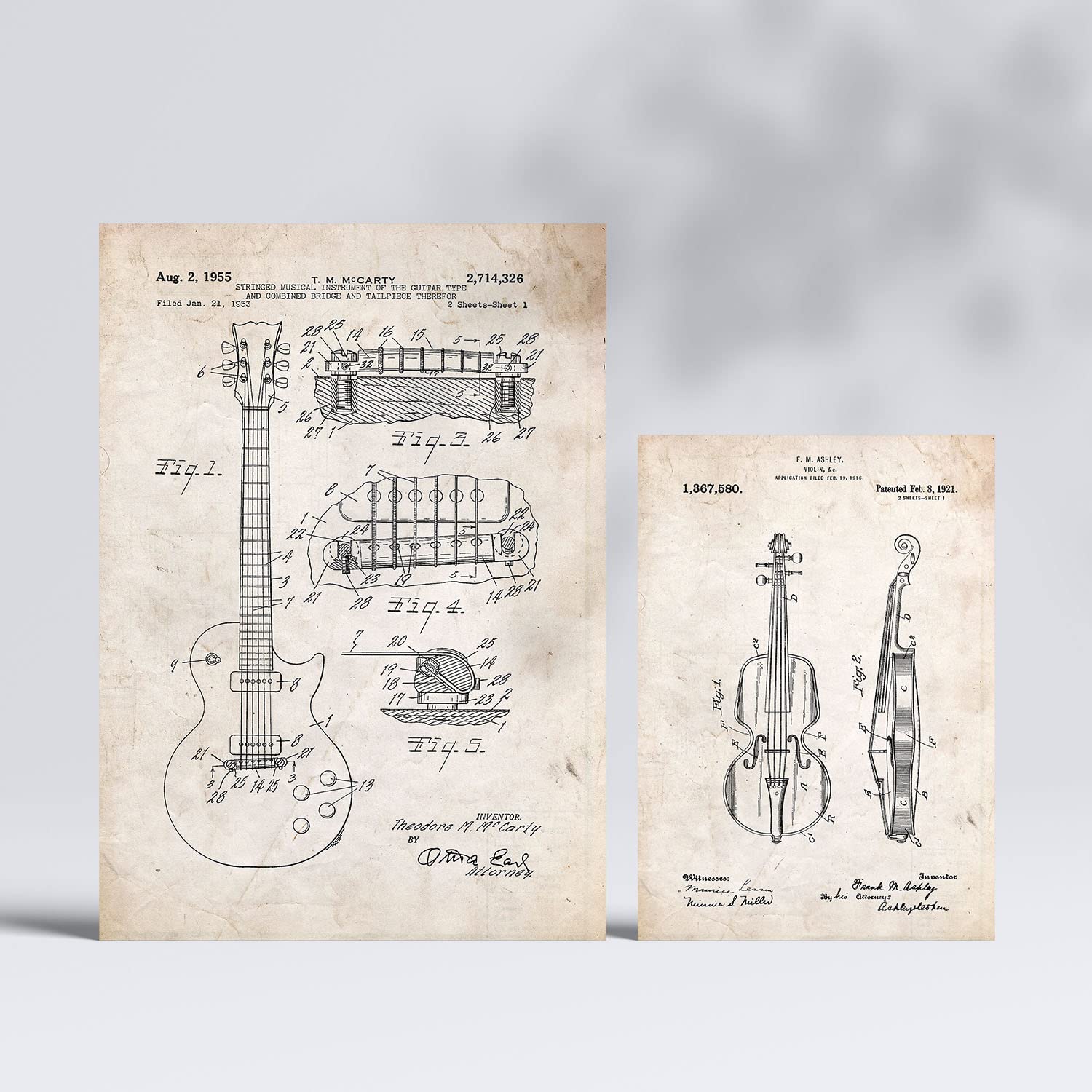 Set de 6 posters musica. coleccion de láminas con estetica collage para la tamanos a3 y a4 con marco madera clara