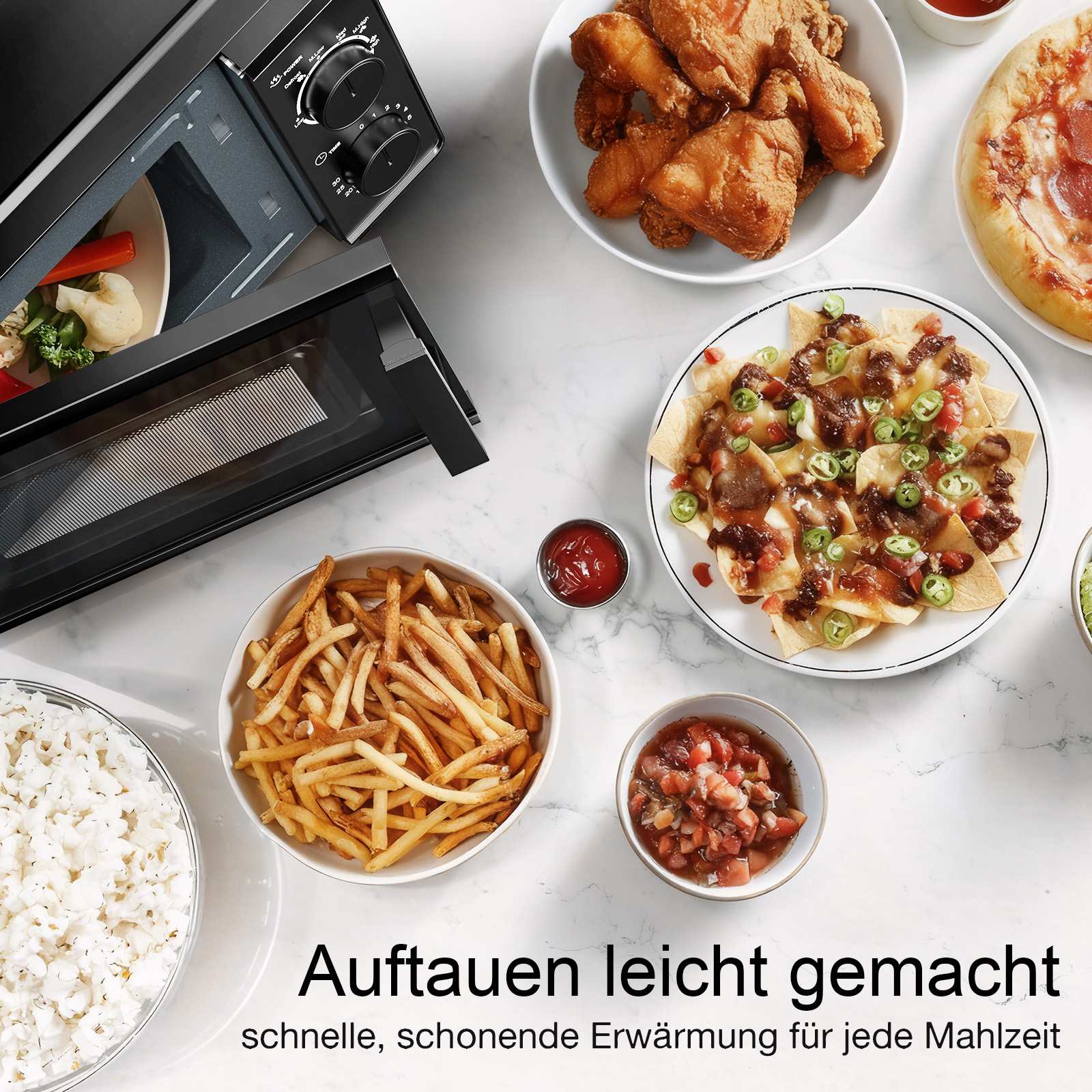 Micro-ondes 20L mécanique compact – Chauffage uniforme 360°, facile à utiliser et à nettoyer - 7