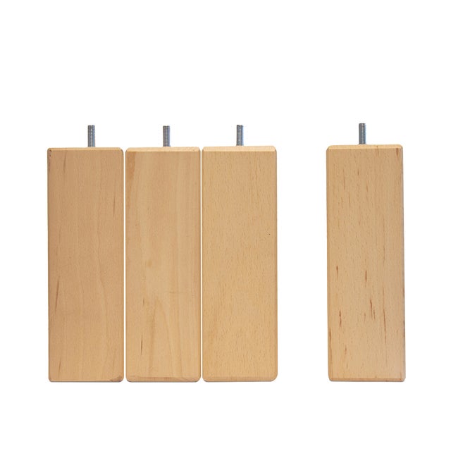 La Fabrique De Pieds – Lot De 4 Pieds De Lit Bois Hêtre Laqué Noir 25 Cm, Hauteur 25x6x6 Cm, Fabriqué En France