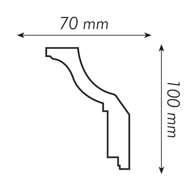 Cornisa techo X122 - Poliestireno expandido EPS - Medidas: 200 x 10 x 7 cm - Bovelacci - 2