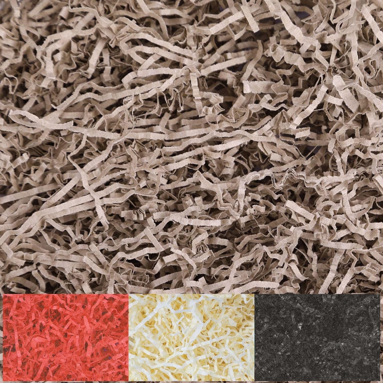 Creative Deco 1kg Frisure Papier Déchiqueté Papier Kraft Beige | Papier Cadeau Noel | Frisure Emballage | Remplissage Boite Cadeau | Panier Garni - 2