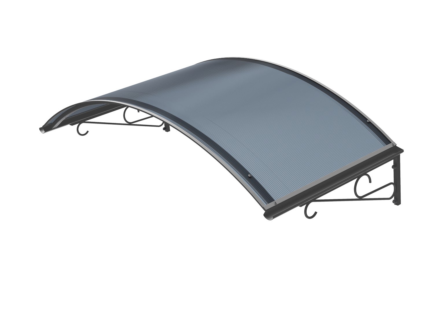 Arctom - marquesina para puerta alba 80x140 de aluminio antracita y cubierta policarbonato celular antracita.