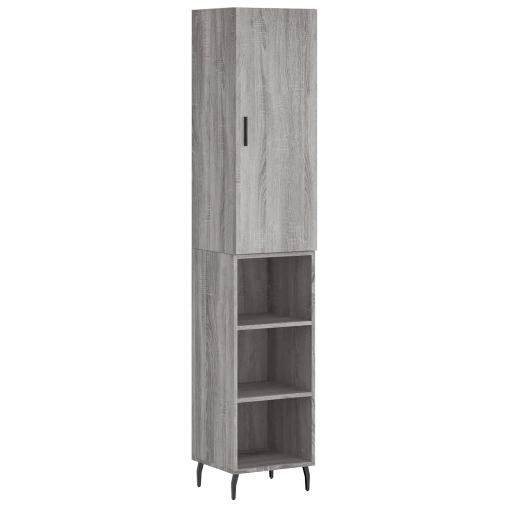 Credenza alta Sonoma grigia 34,5x34x180 cm MDF - 2