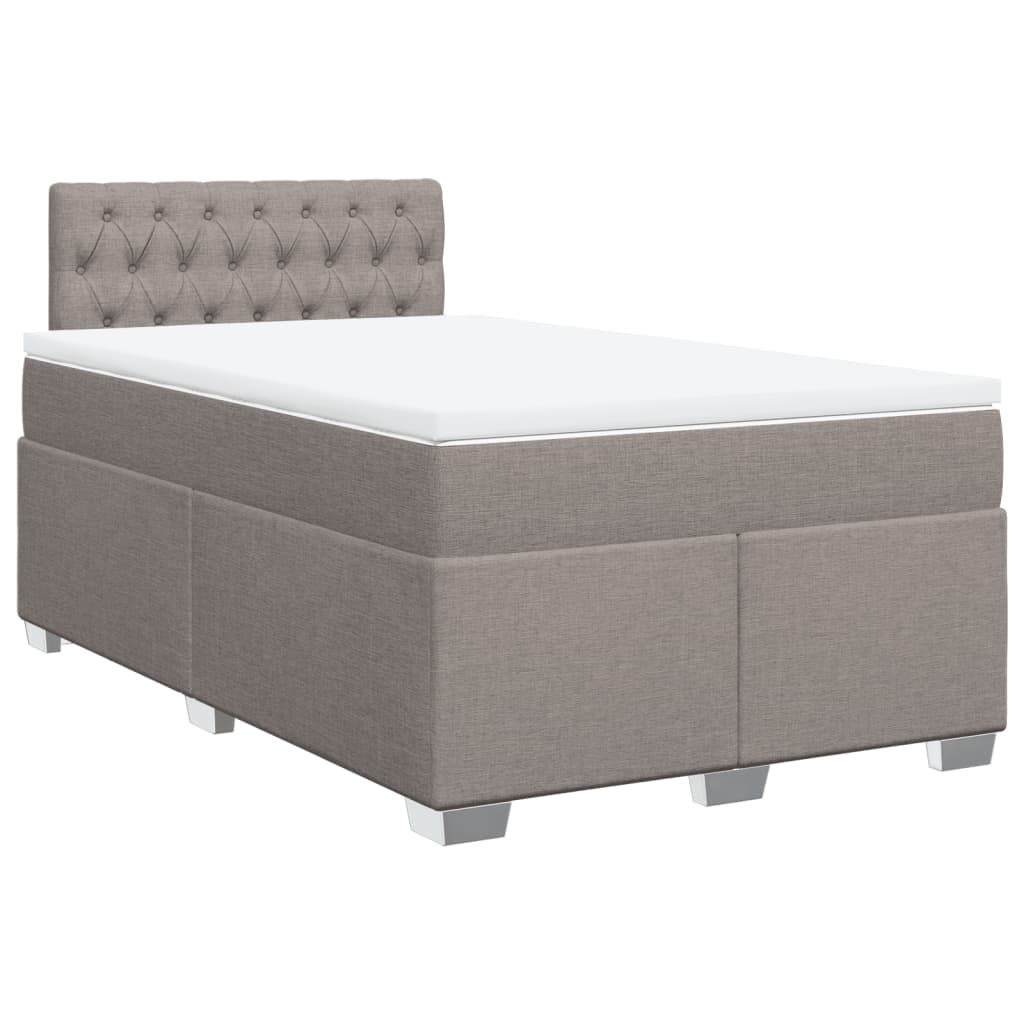 Lit boxspring avec matelas en tissu gris taupe 120x200 cm - COMFORTXL ...