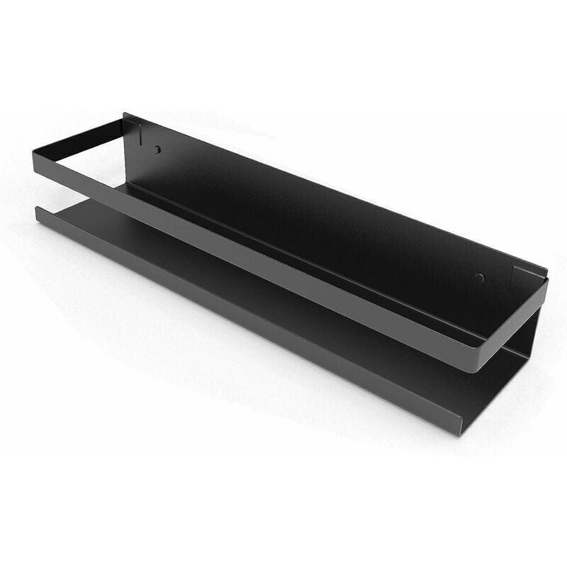 Mensola Doccia Regolabile 137-317 Cm 4 Cestelli In Acciaio Inox - Montaggio A Pressione Senza Fori - Nero - 5