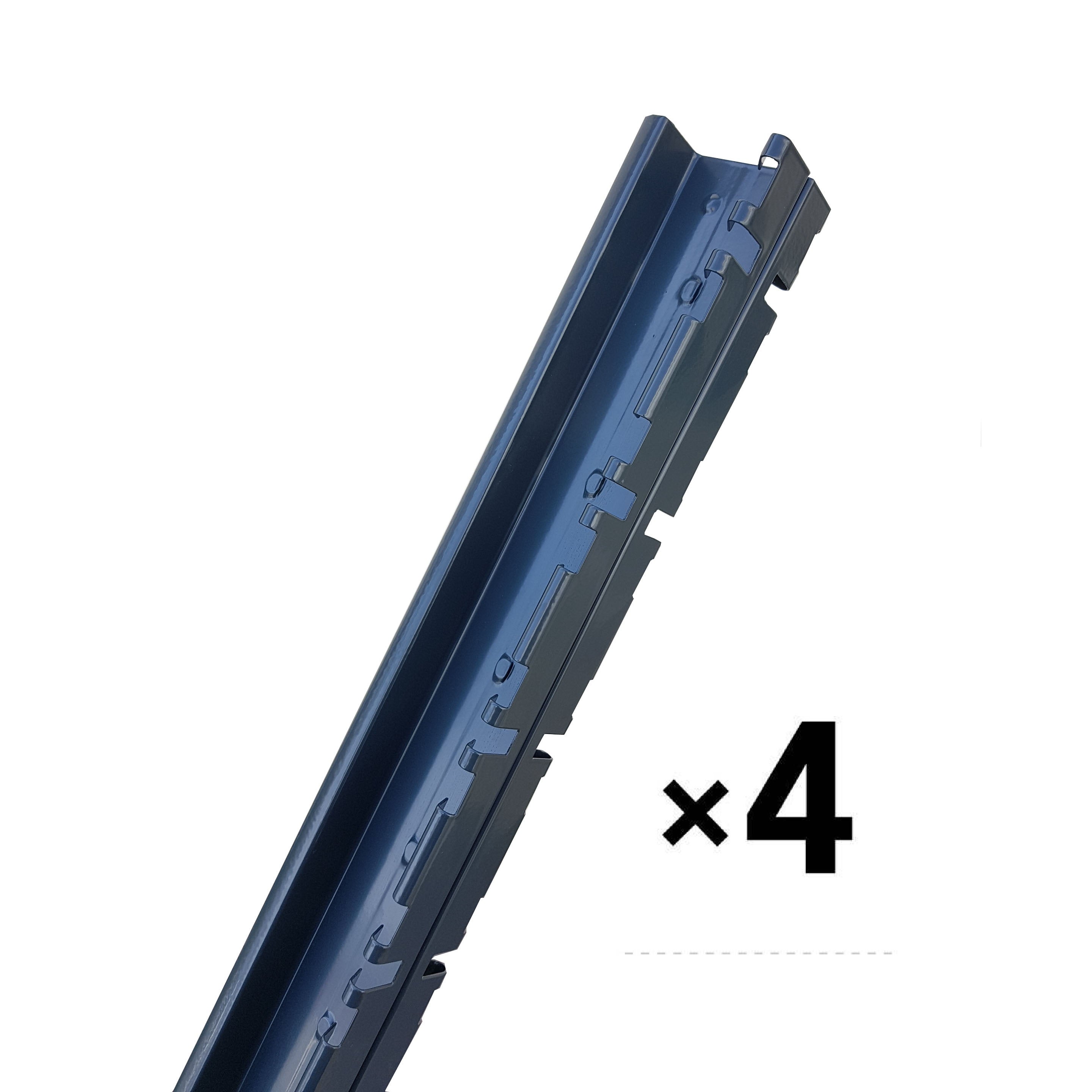 Lot de 4 poteaux à encoche sur platine 1m10 gris anthracite - 2