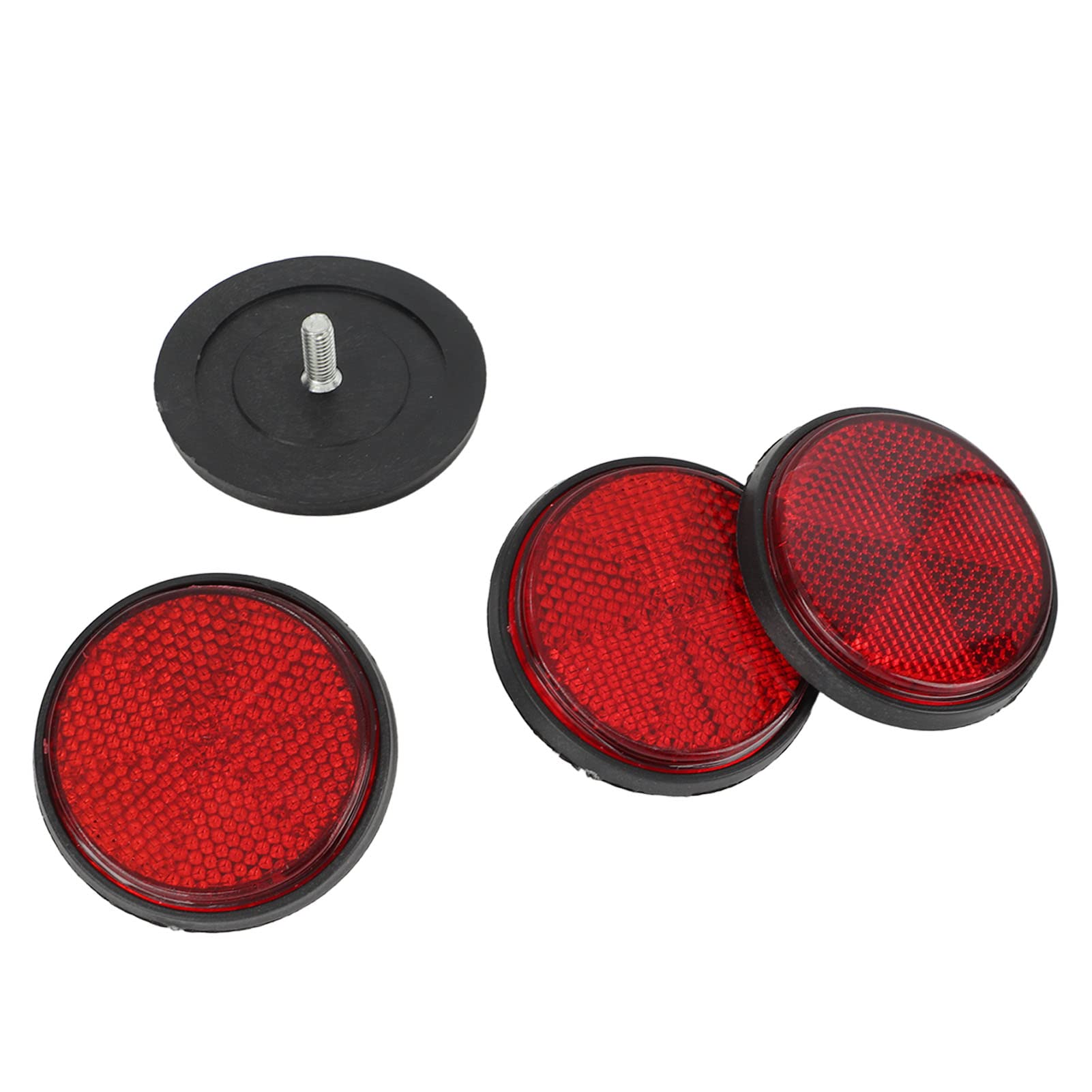 Set di 6 riflettori posteriori rotondi, 60 mm, a forma di occhio di gatto, da avvitare, con marchio di omologazione E, riflettori per rimorchi, auto, rimorchi, camion