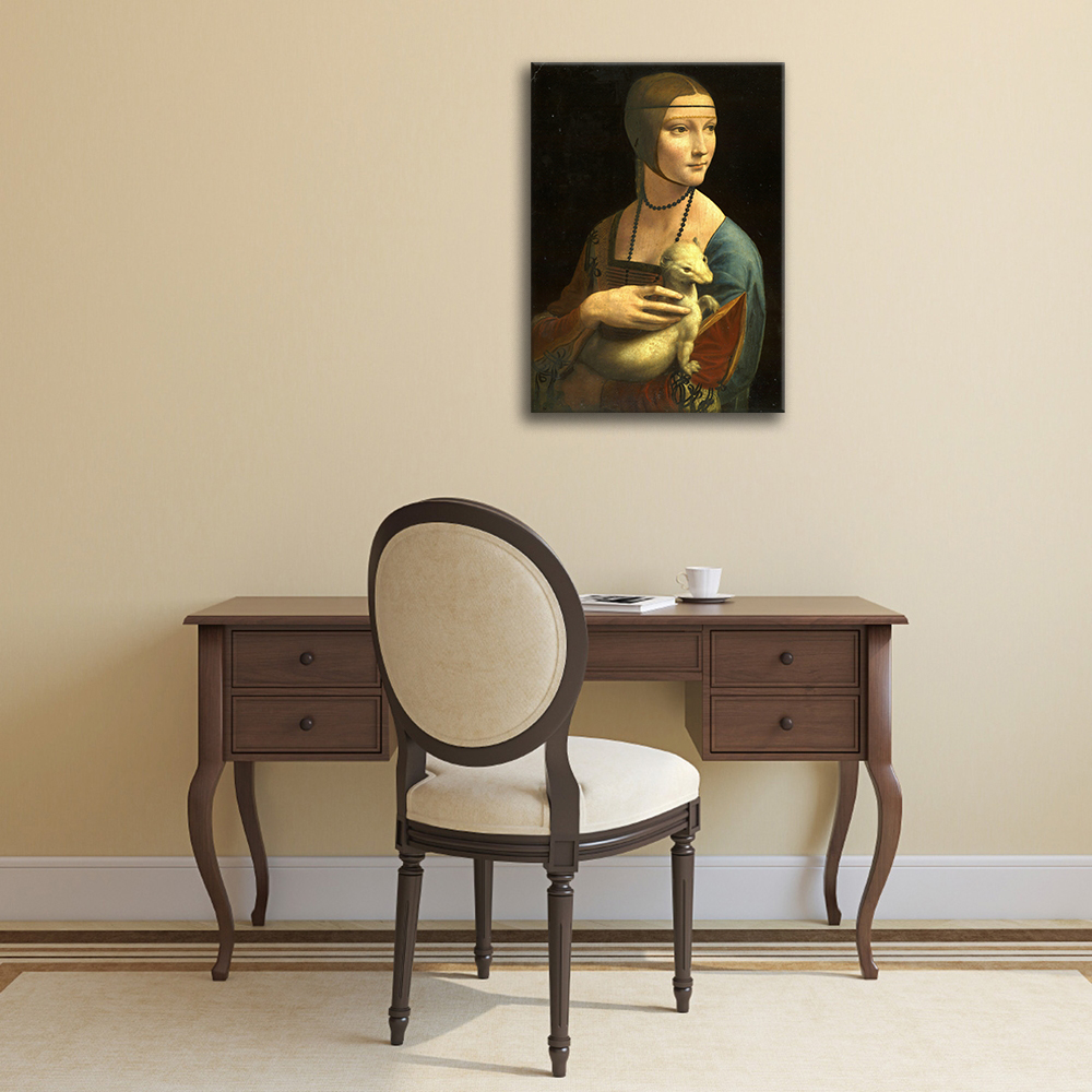 Tableau - La Dame à L'Hermine Leonardo Da Vinci cm 60x80 - 2