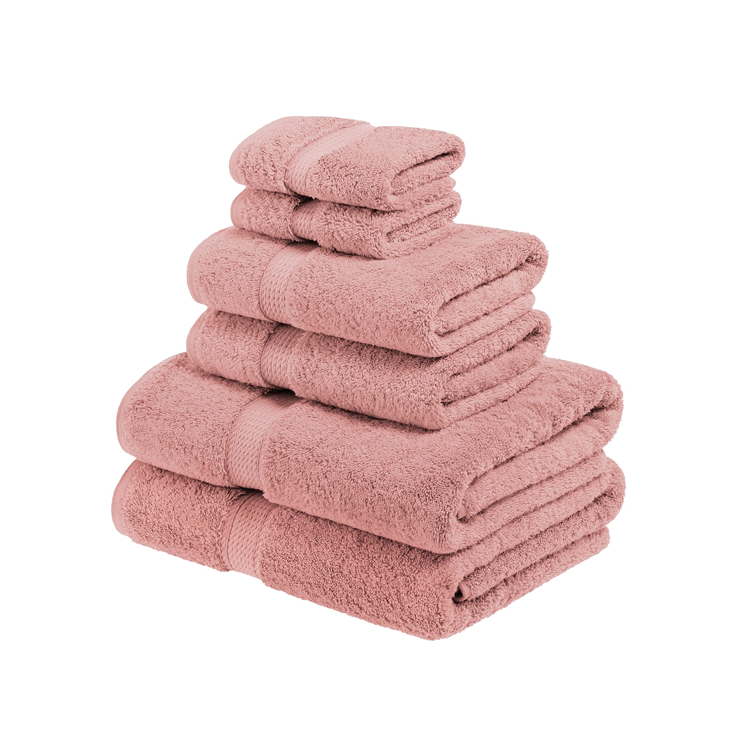 Set Asciugamani Eono 6 Pezzi | Rosa | Cotone Egiziano 600 GSM | 2 Bath, 2 Mani, 2 Salviette - Foto 7