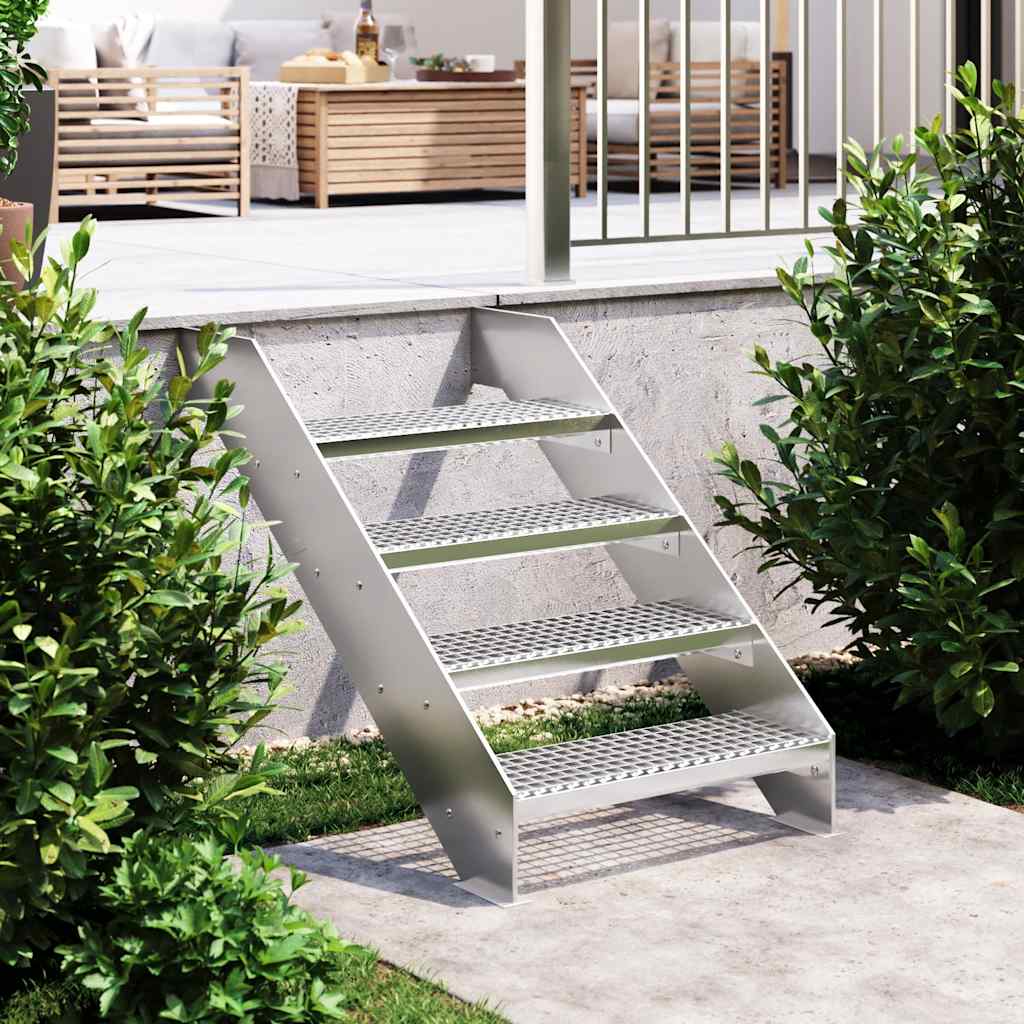 Vidaxl Peldaño De Rejilla Acero Galvanizado 60X24x7 Cm Plateado , Leroy Merlin