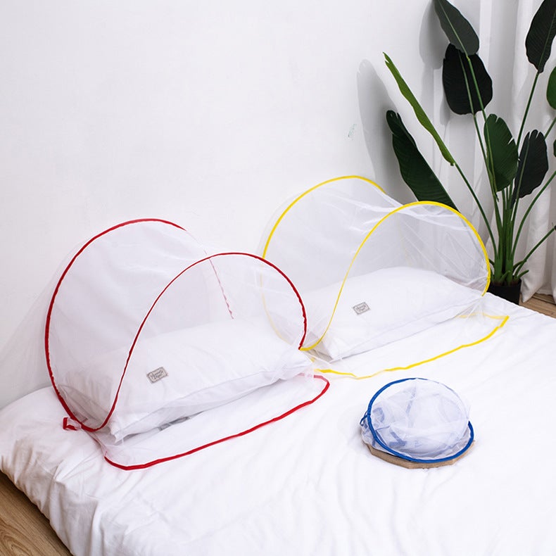 Mini Moustiquaire Pliable Tête 48 G, Anti-moustiques, Ultralégère, Pour Camping, Literie, Voyage – 40x50x35 Cm
