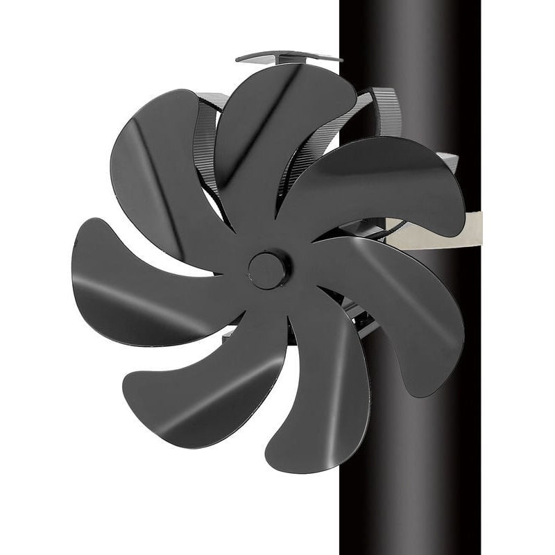 Wentylator - 7 łopatek - Ciche chłodzenie - Nadaje się do pieców opalanych drewnem, kominków, kominków gazowych