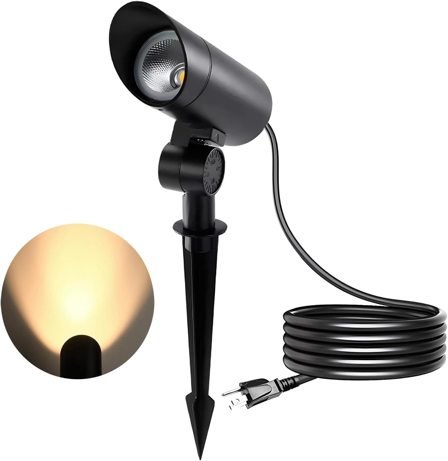 Projecteur LED de jardin avec piquet 18W 60º IP65 3000K Finition noire - 2
