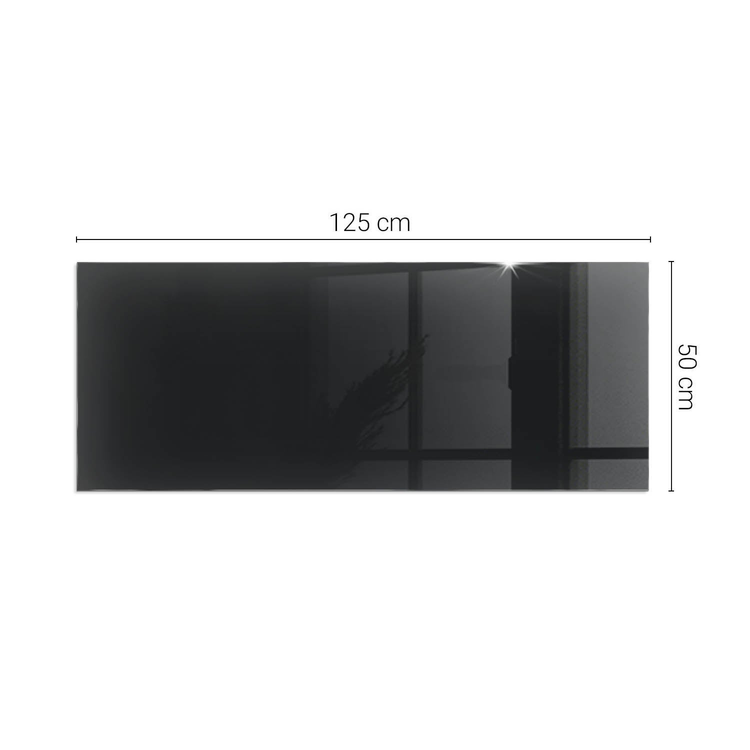 Szkło hartowane na podłogę pod kominek - 125x50 cm - Kolor Czarny - TULUP - 2