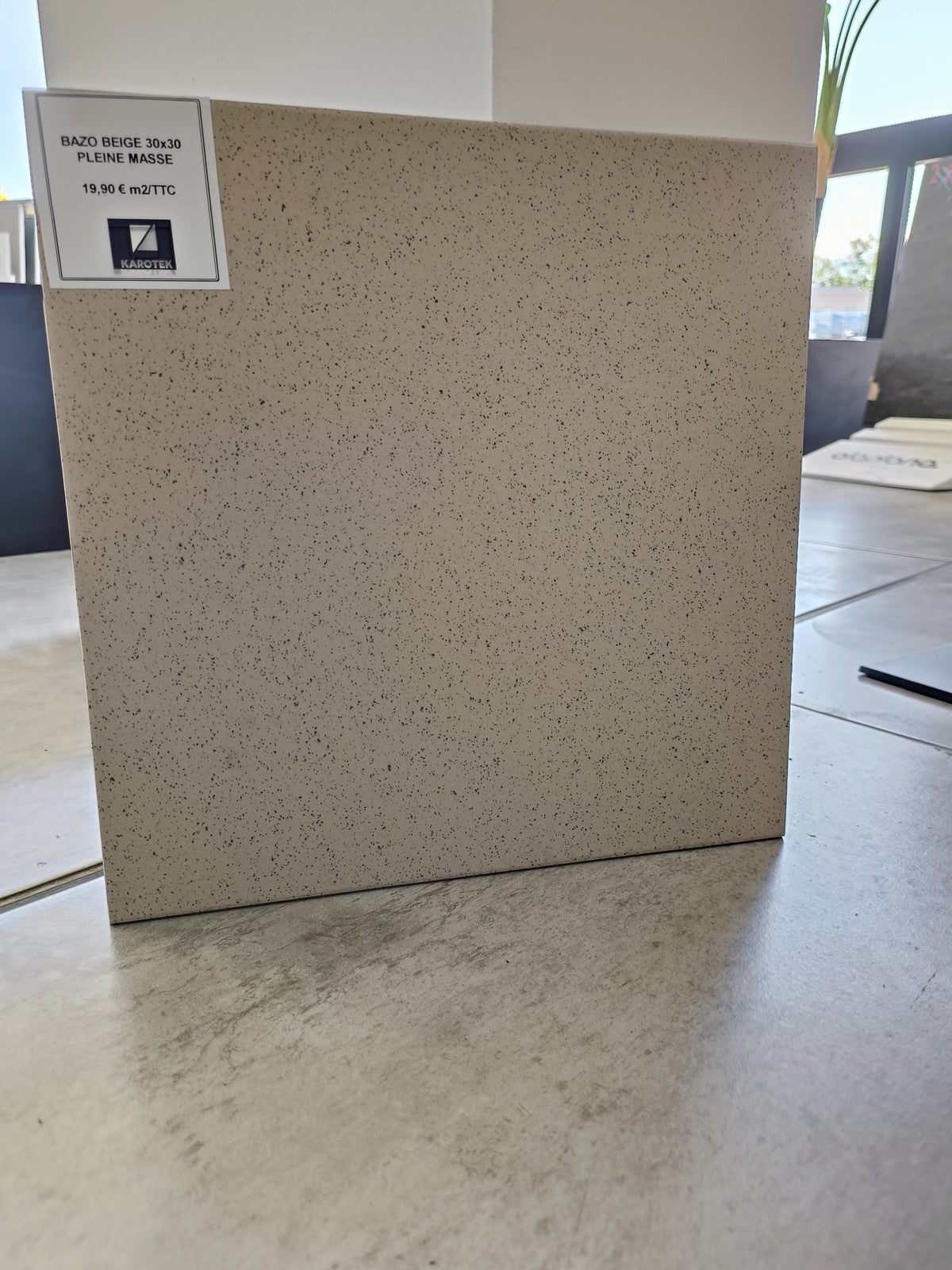 Carrelage sol/mur effet béton pleine masse BAZO BEIGE MAT L.30 x l.30cm - 2