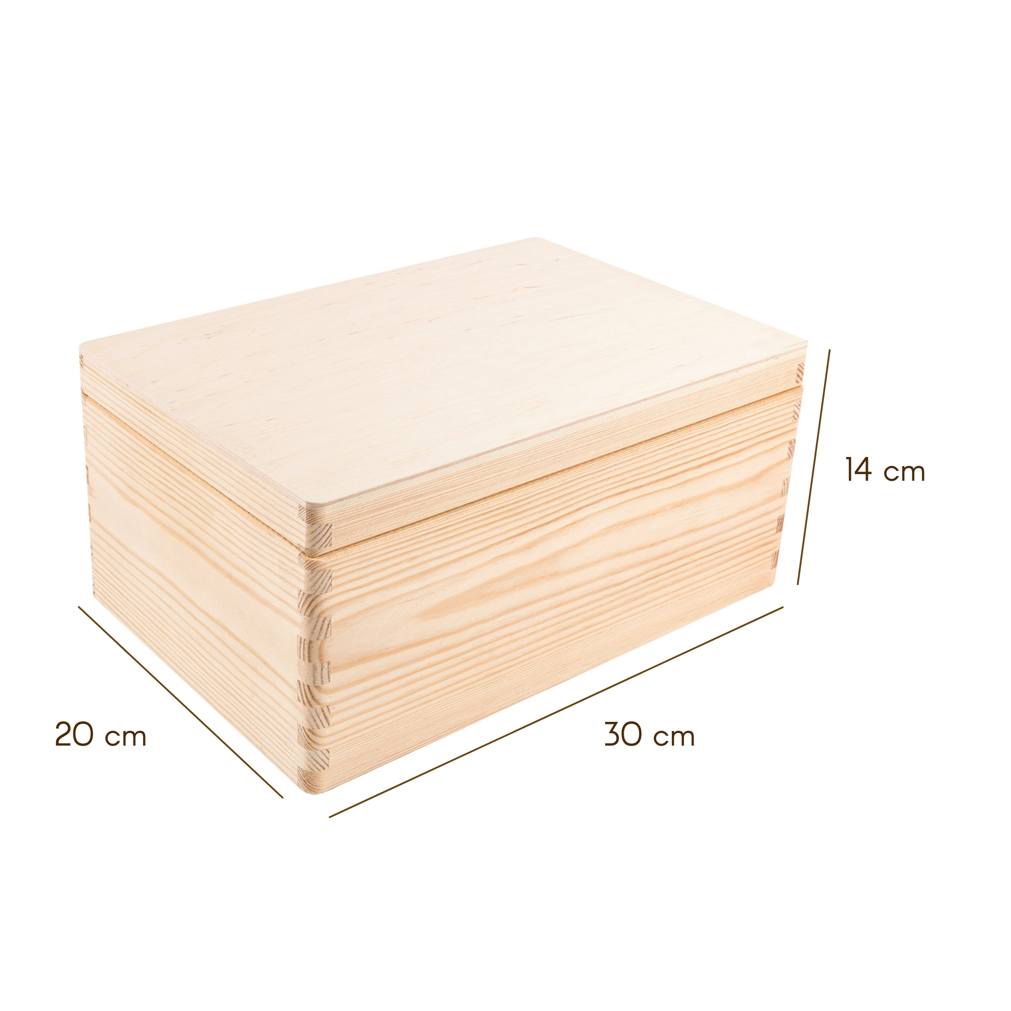 Creative Deco Boite Rangement en Bois | 30 x 20 x 14 cm (+/- 1 cm) | Non Peint | Boite en Bois | Boite a Souvenir | Boîte Caisse Coffre Malle | BRUT - 8