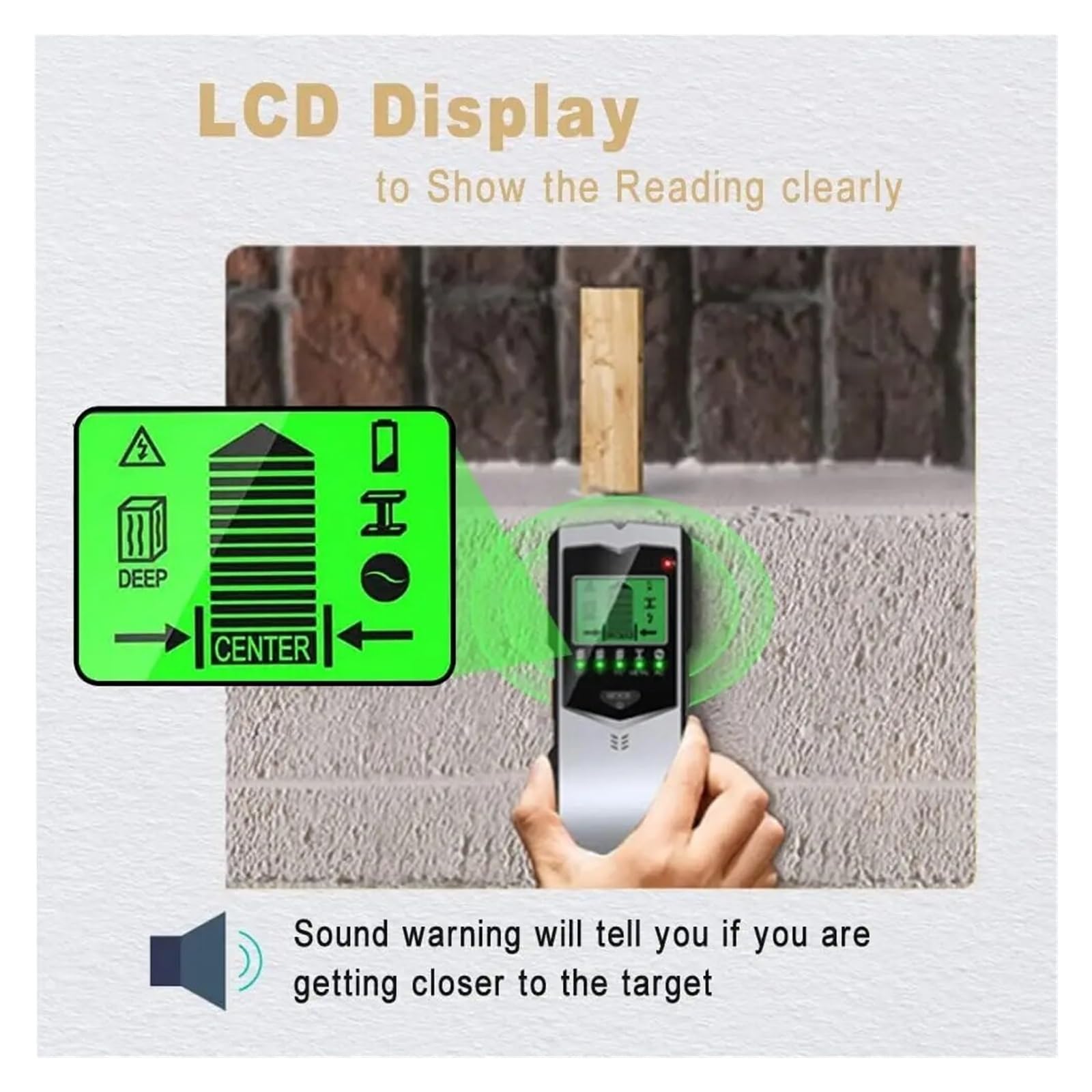 Detector de pared cinco en uno, detector de metales portátil (manual en inglés) negro y plateado，171*70*35mm - 7