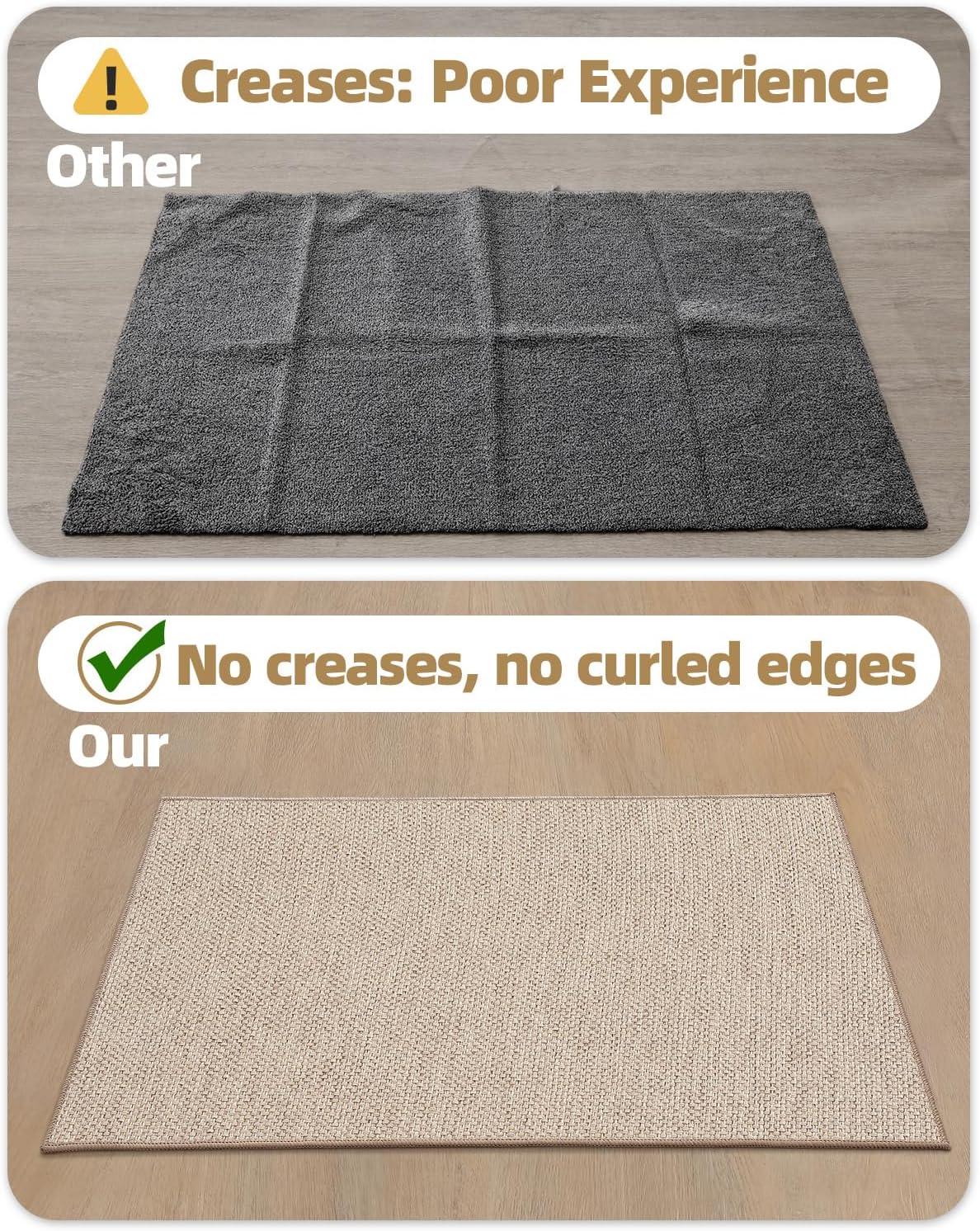 Paillasson Interieur Entree 50x80cm, Antidérapant, Tapis de Porte Absorbant, Lavable, Tapis pour Intérieur, Extérieur, Chambre, Cuisine(Beige) - 4