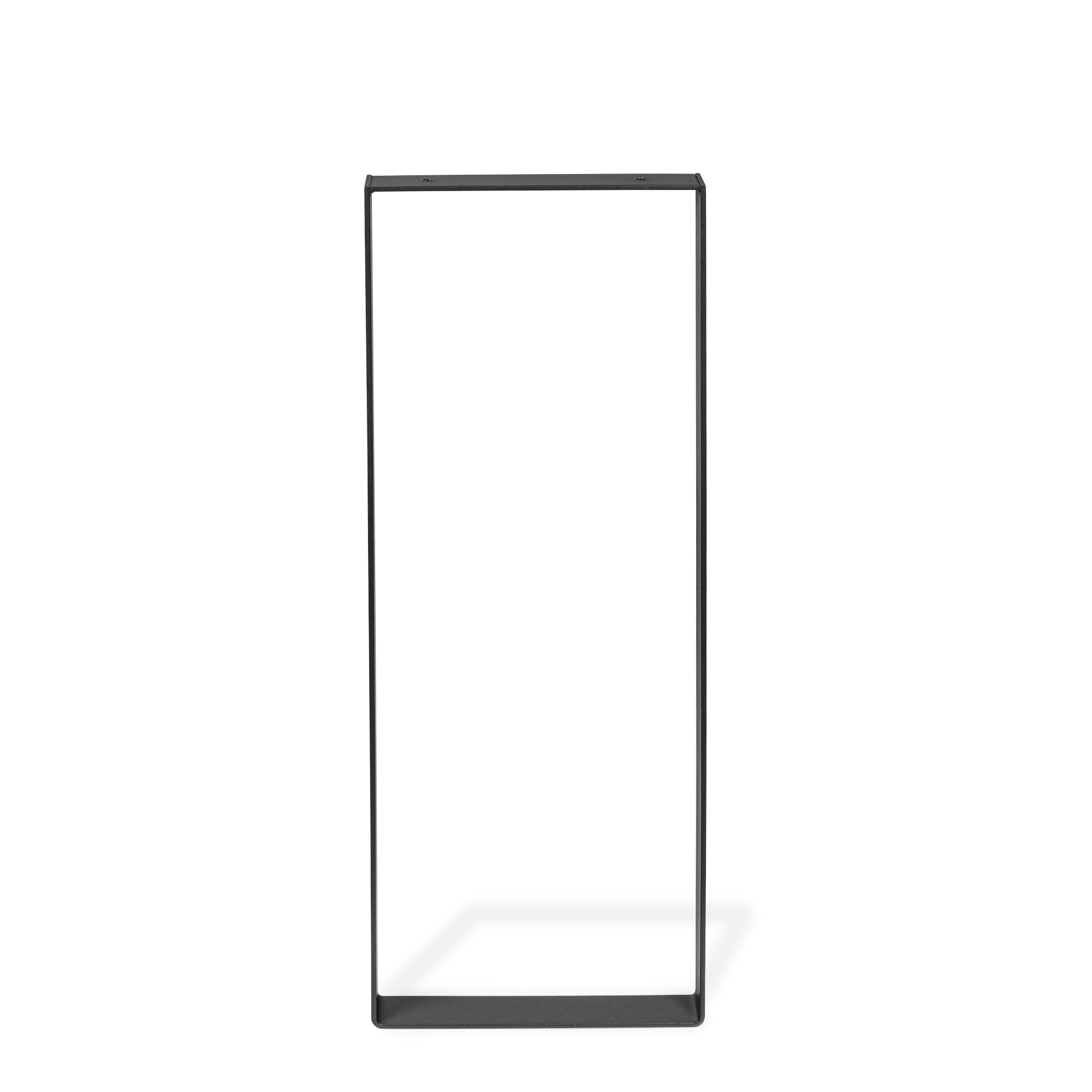 Pé Metálica Retangular para Móveis, Consolas - Estilo Industrial - Cor Preta - Medidas 300*40*800 mm - Parafusos não incluídos - 4