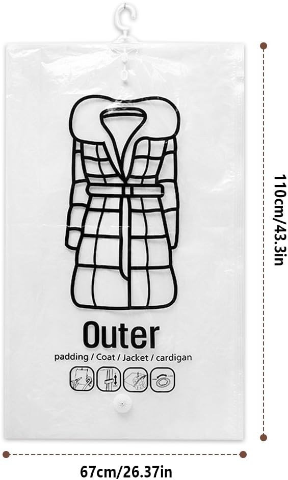 Sacchetti Sottovuoto Per Vestiti Da Appendere - 4 Pezzi 105x70 Cm, Salvaspazio - Foto 7