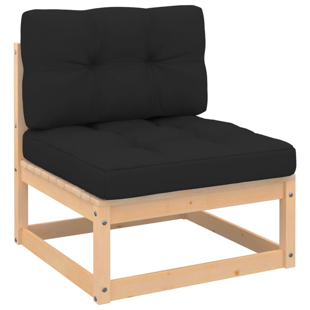 Maison Exclusive - Salon de jardin 3 pcs avec coussins Bois de pin massif - 4