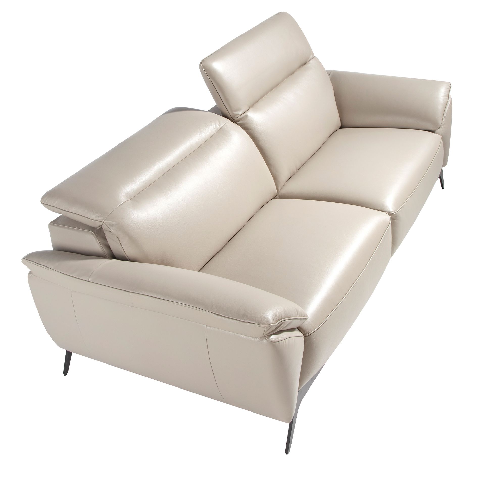 Sofá 3 plazas piel gris taupe 223 x 107 x 102 - 7