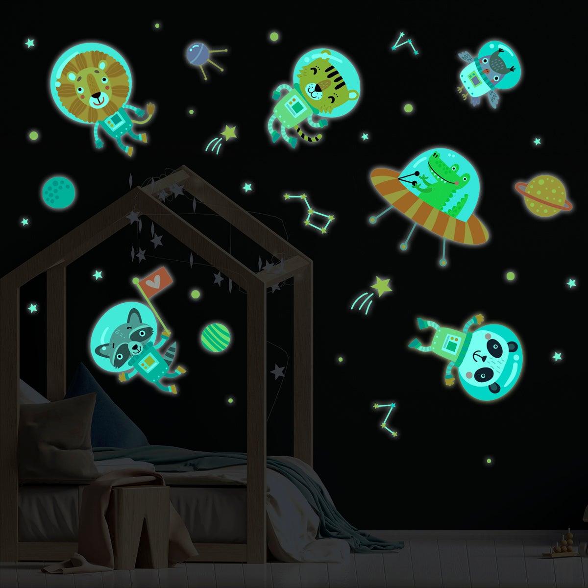Adesivos fosforescente della avventurieri spaziali - Sticker adesivo - adesivi murali - 70x50cm - 6