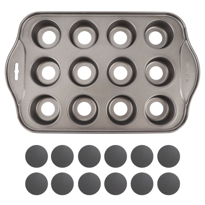 Mini Moule à Gâteau Moules à Gâteau Au Fromage Mini 4 Pouces CHEFMADE - Lot De 4, Antiadhésif, Acier Carbone, Résiste Jusqu'à 230°C Moule Pour Instant Pot