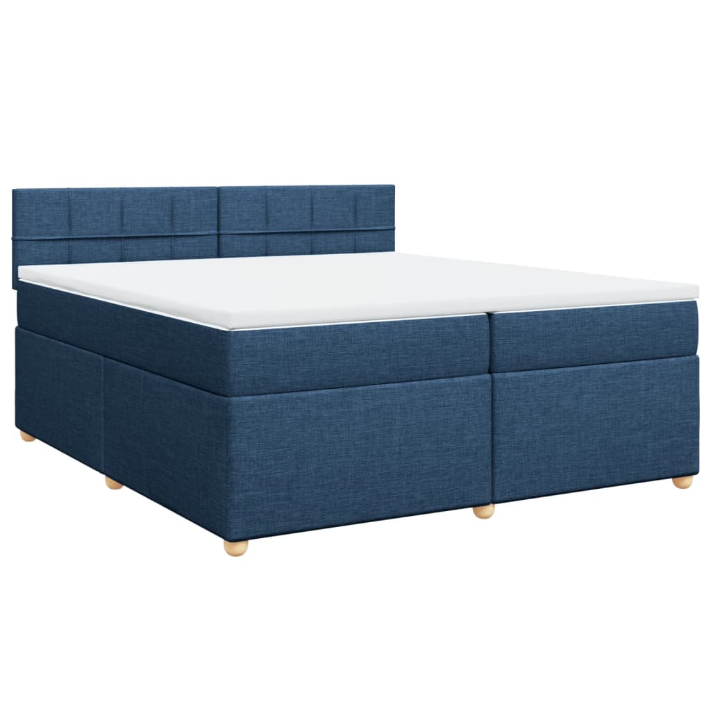 Maison Exclusive - Sommier à lattes de lit avec matelas Bleu 200x200 cm Tissu - 2