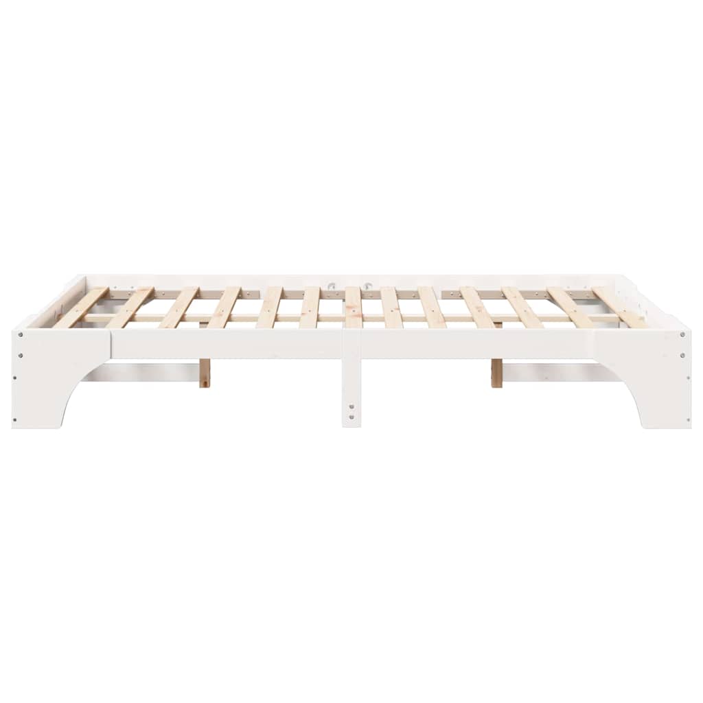 Cadre de lit en pin massif blanc, pour la chambre, 120 × 190 cm - 6