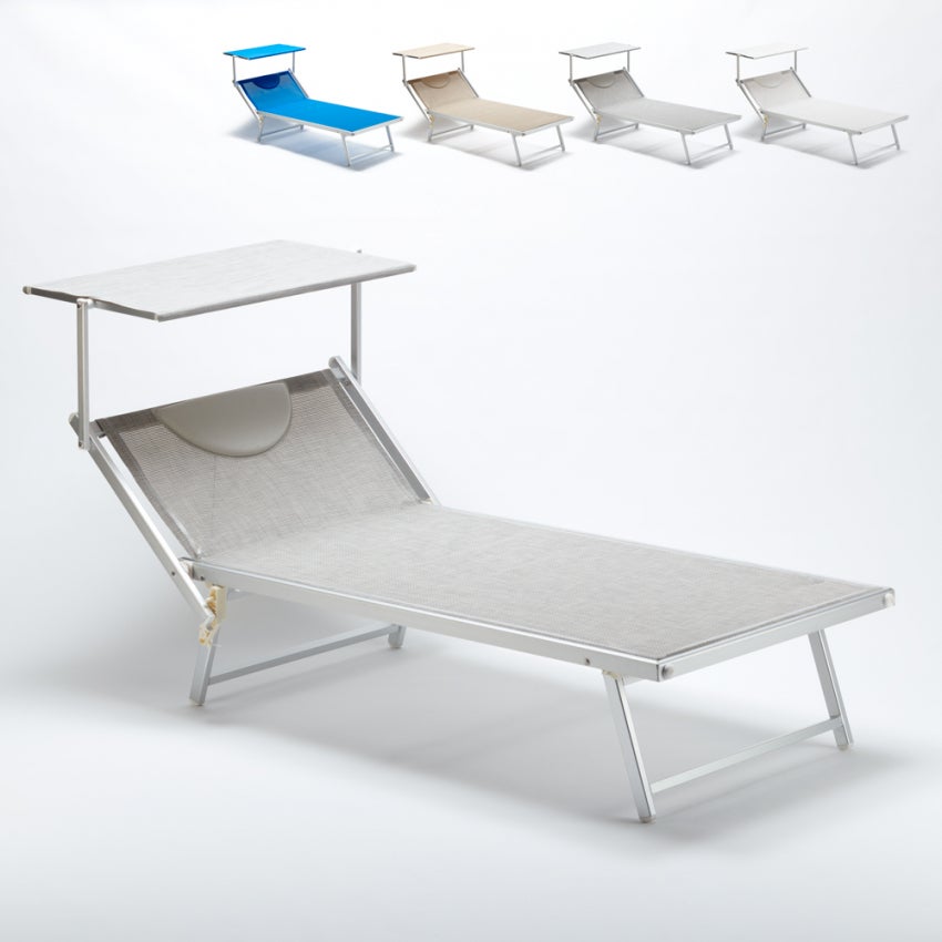 Lettino spiaggia mare in alluminio Grande Italia XL professionale ...