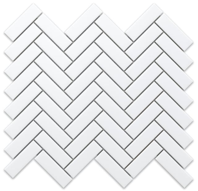 Mosaico in ceramica su rete per bagno o cucina 31.5 cm x 27.7 cm - White forest