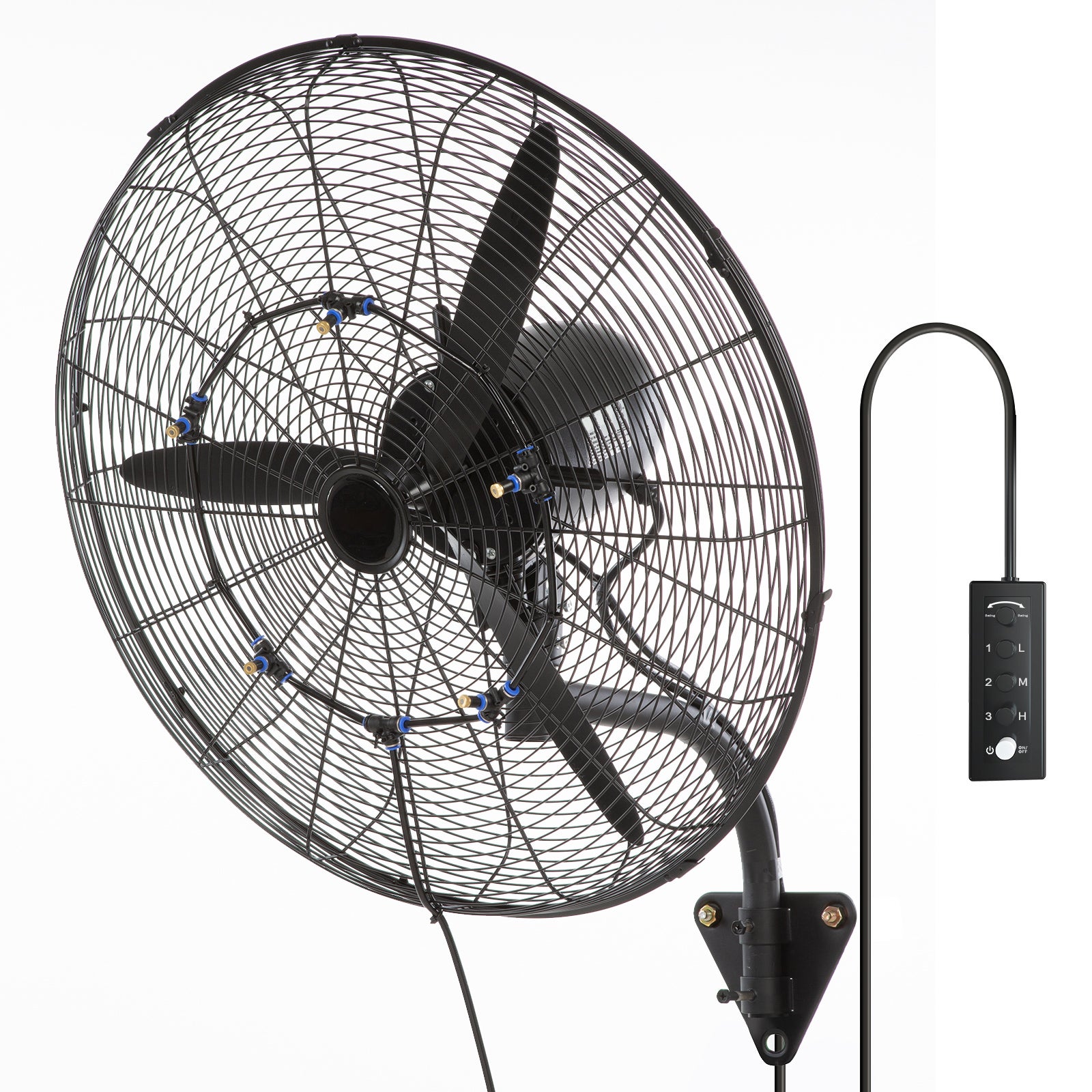 Ventilador Nebulizador de Parede SucceBuy 61,6 cm, Industrial Oscilante 3 Velocidades 7000CFM Resistente a Salpicos para Estufa Oficina Exterior - 3