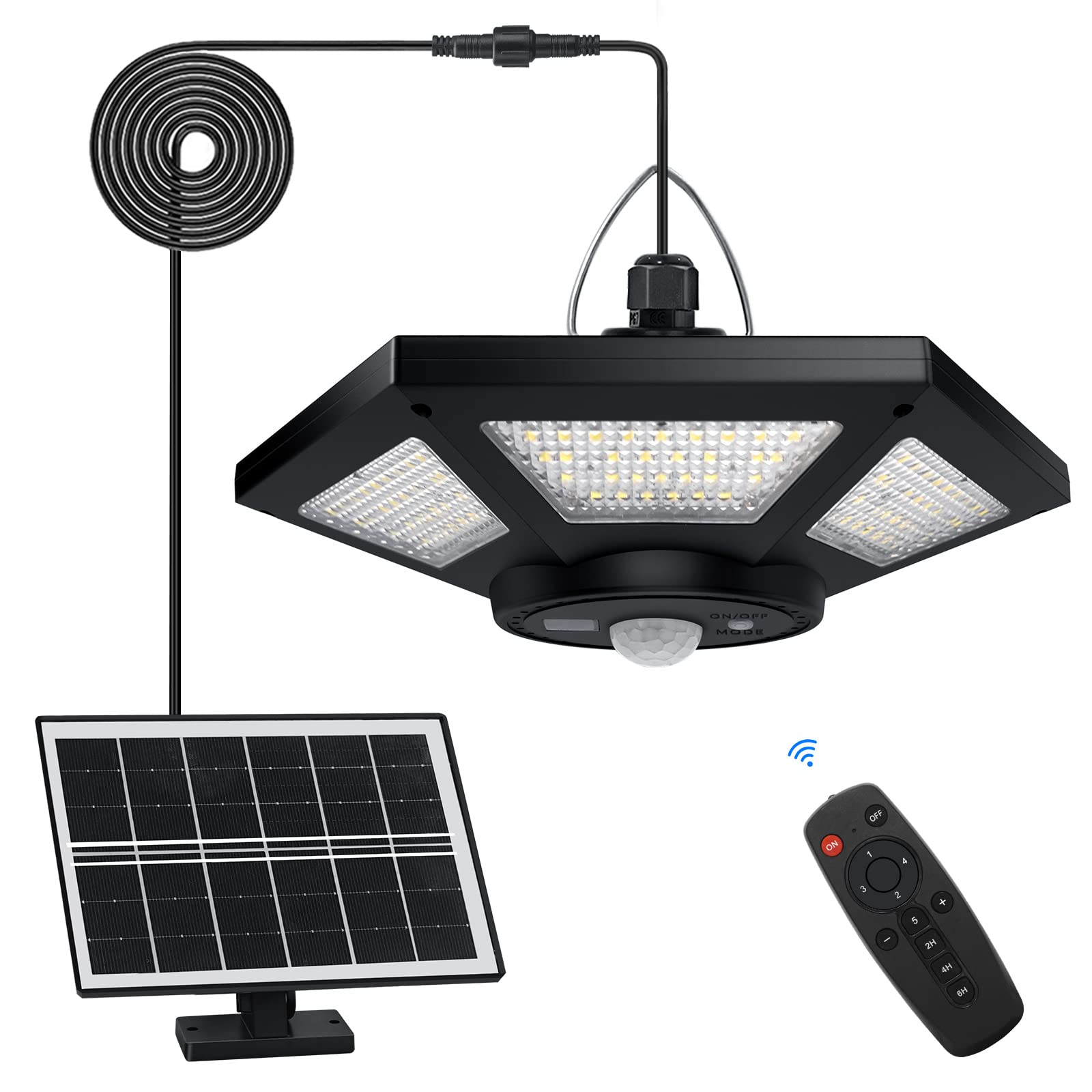 Plafonnier Solaire DIY 100W Avec Télécommande & Minuterie – Lampe LED Extérieur/Intérieur Pour Grange, Garage, Hangar, Balcon