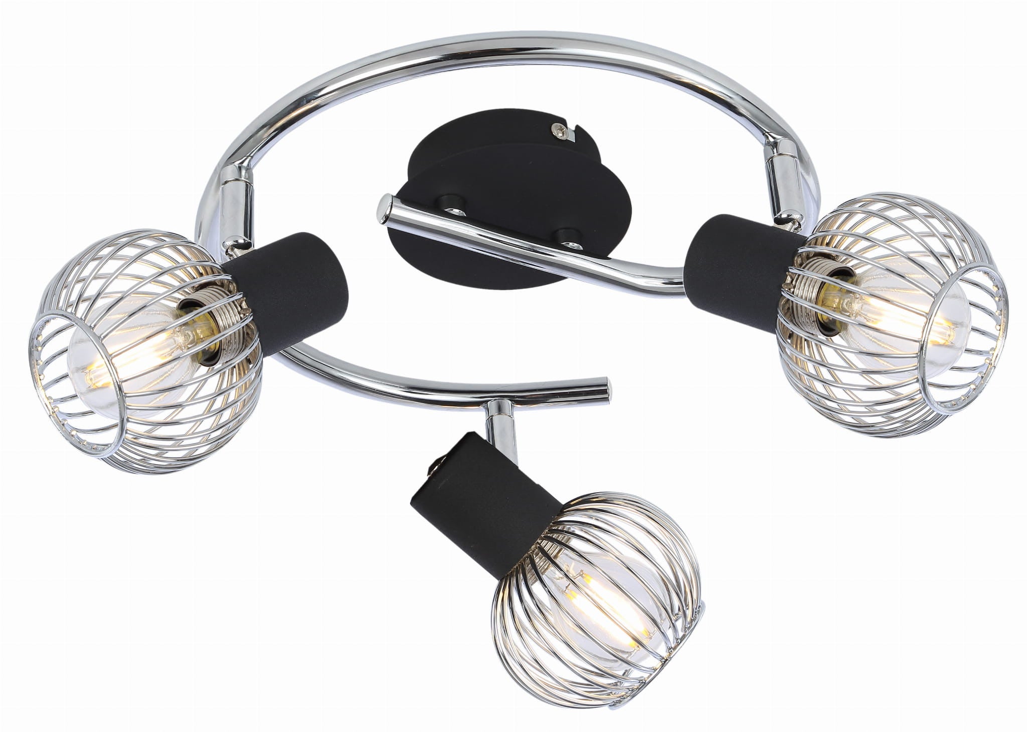 Lampa sufitowa wisząca Oslo czarna-chromowana 3xE14x40W wym: 15 x 42 x 42 cm metal Candellux