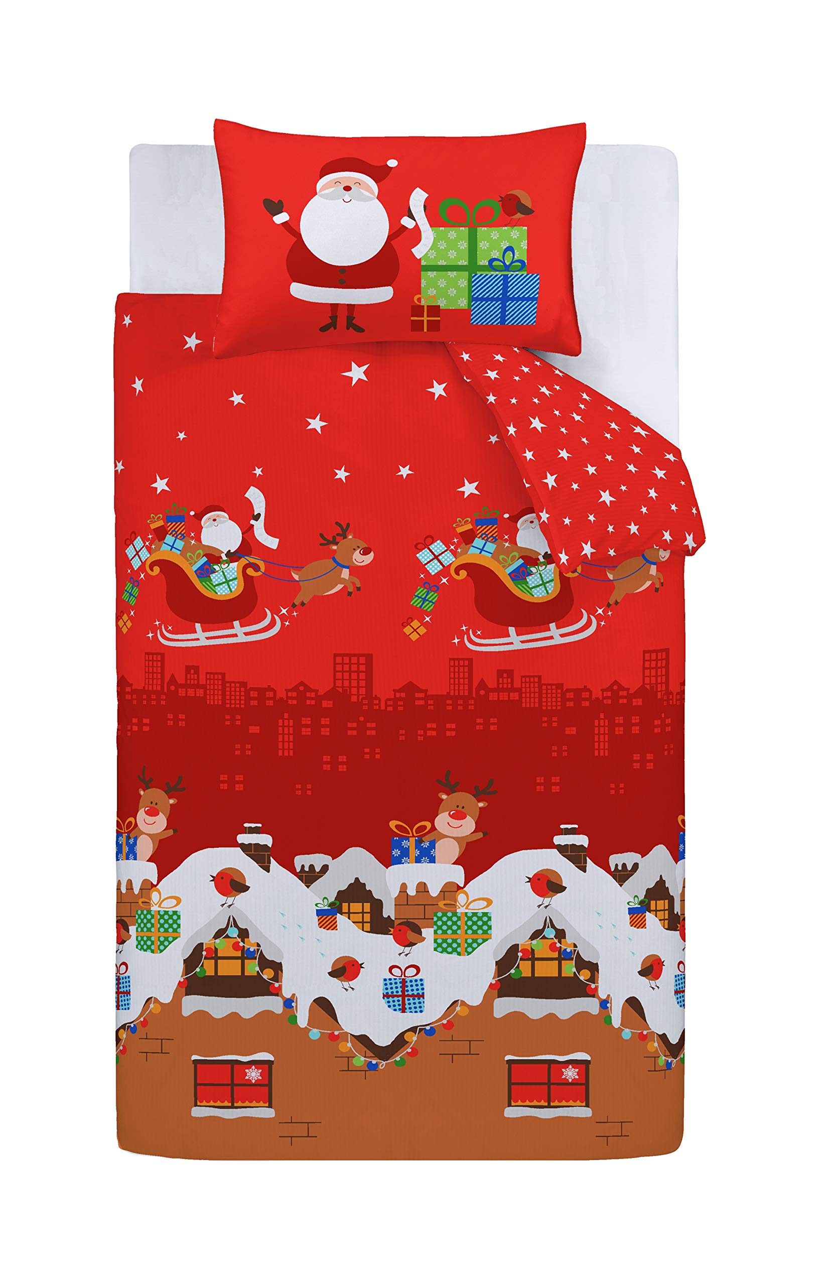 Catherine Lansfield - Set coordinato con copri-piumino e federe, per letto matrimoniale, dimensioni 200 x 200 cm + 2 federe 50 x 75 cm, 60% percalle d - 4