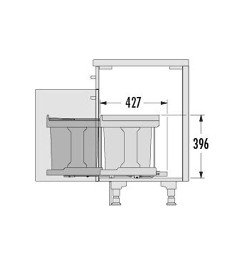 Poubelle de cuisine coulissante encastrable sous évier 20L Hailo Solo Automatique - 5